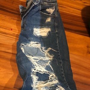 American eagle mom jeans, size 10, very distressed